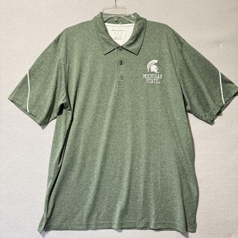 Michigan State Spartans Shirt Mens XL Green NCAA College Champion Polo Golf